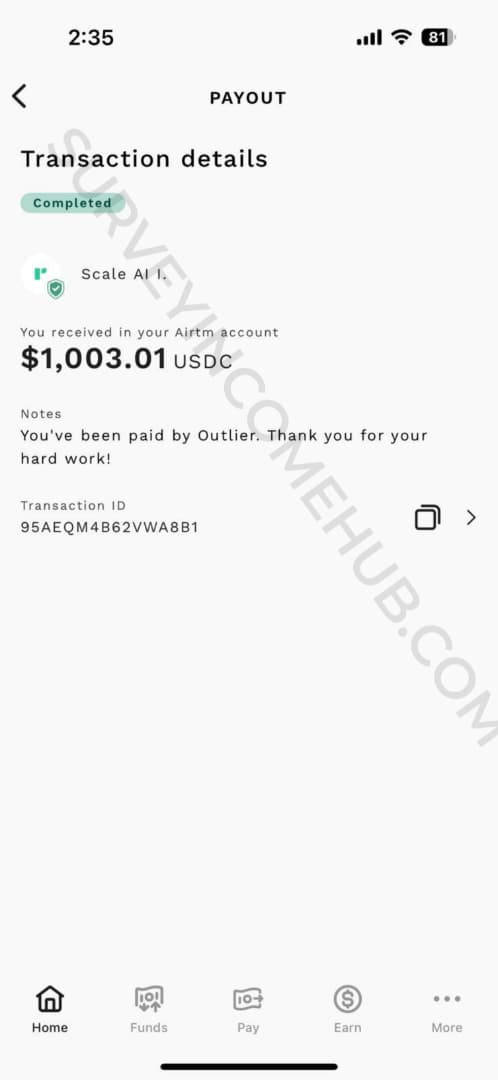 Payment proof