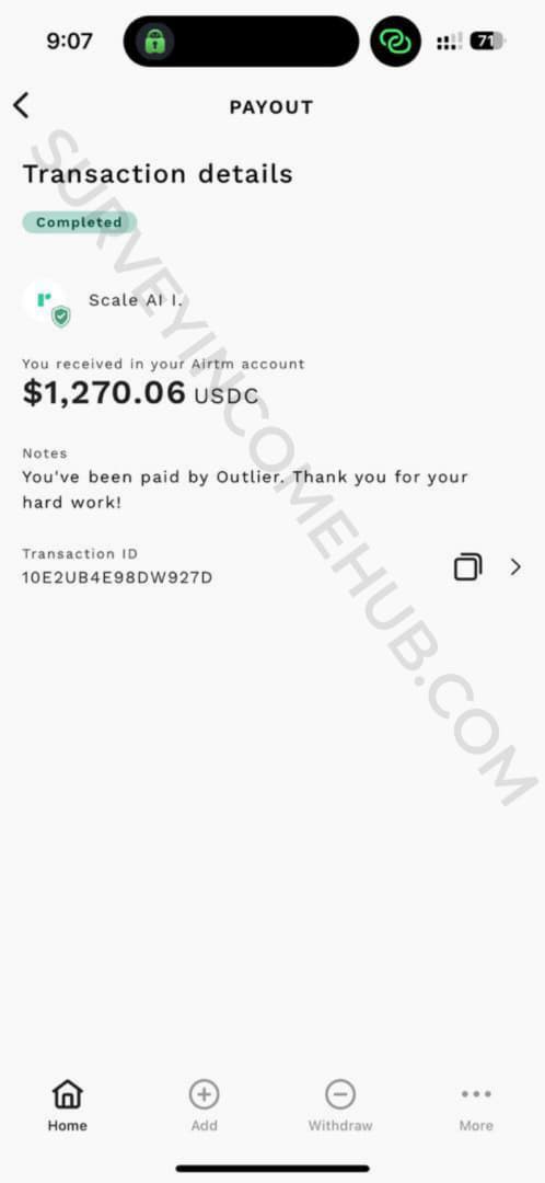 Payment proof